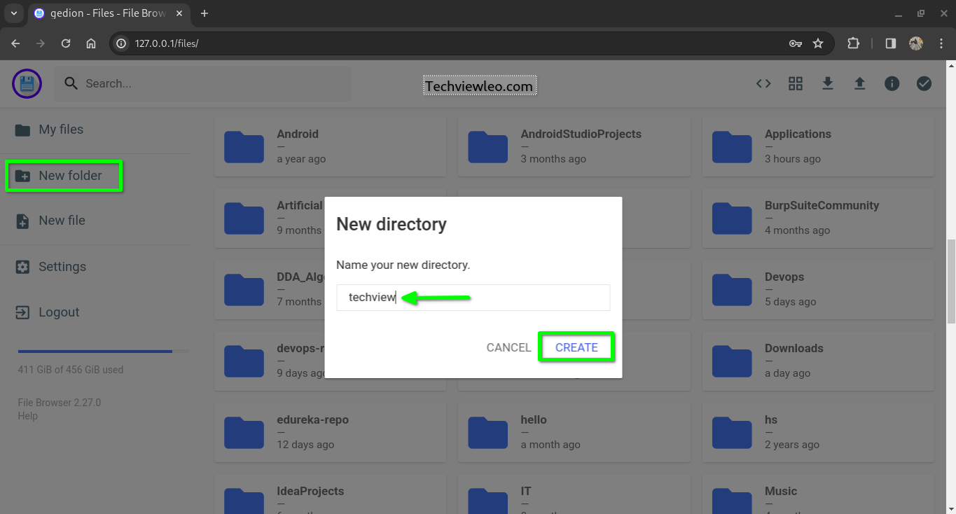 File browser using linux file manager on web browser cloudspinx