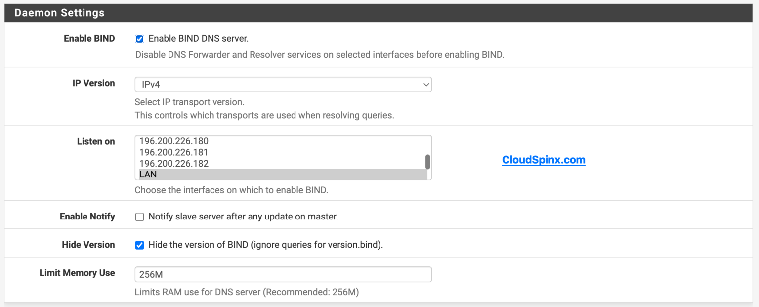 How to configure bind dns server on pfsense opnsense cloudspinx