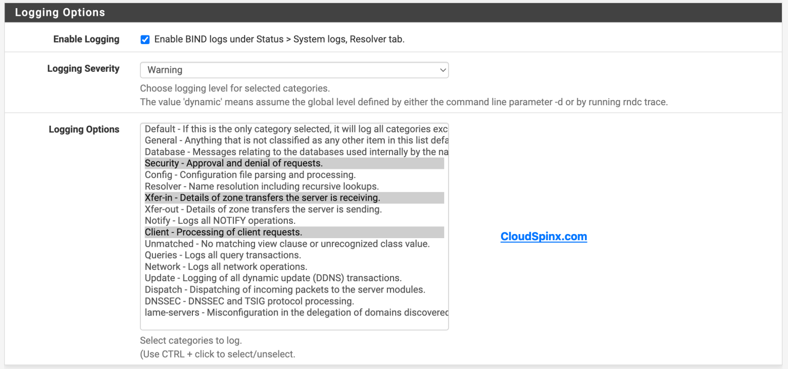 How to configure bind dns server on pfsense opnsense cloudspinx