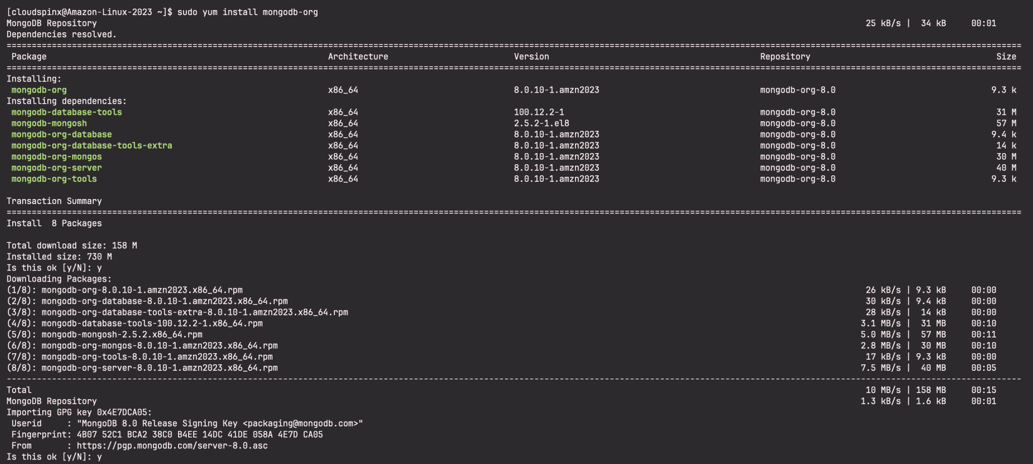 How To Install MongoDB 8.0 on Amazon Linux 2023 - CloudSpinx