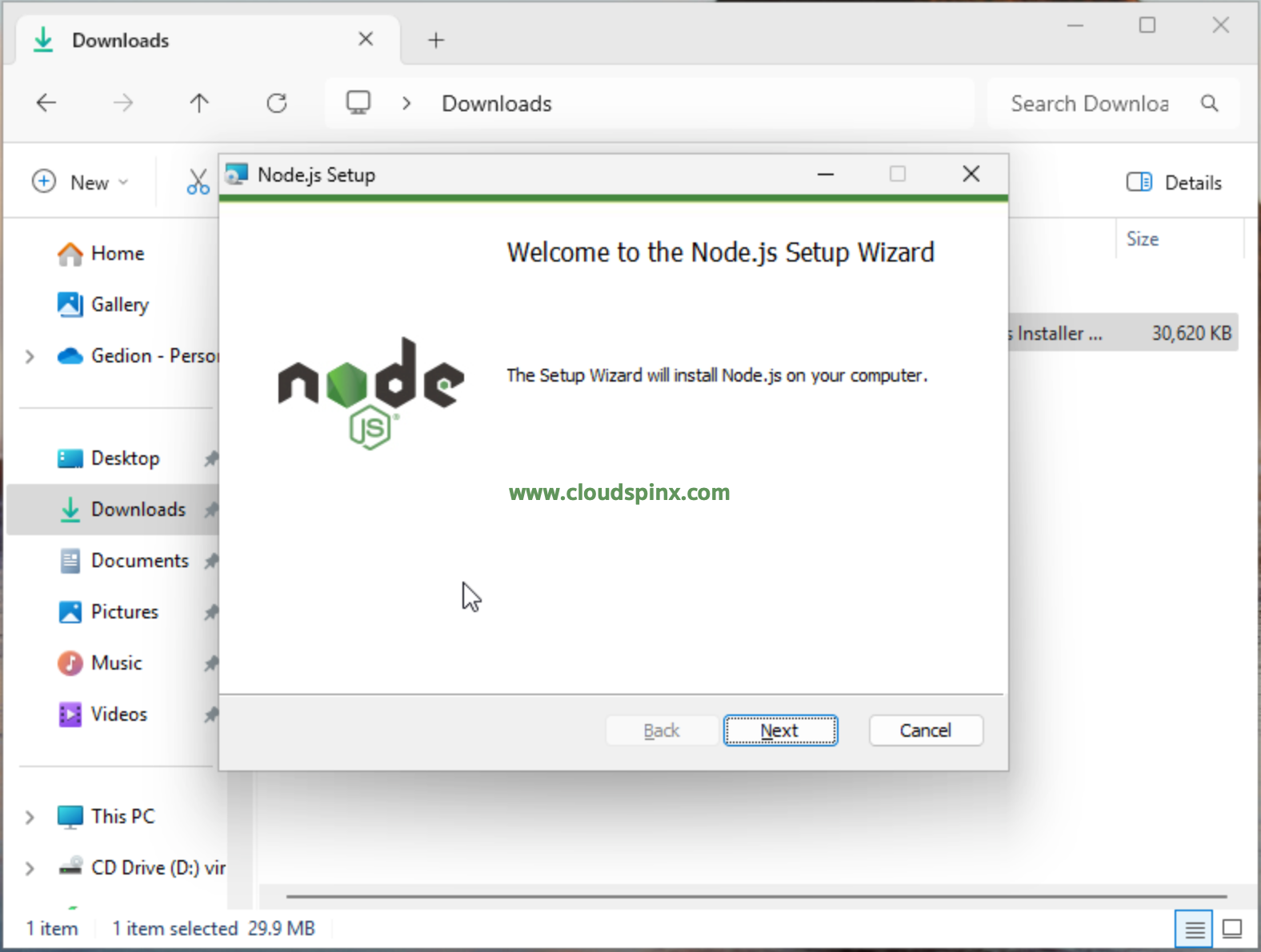 Install and Use Node.js on Windows 11 / Windows 10 - CloudSpinx